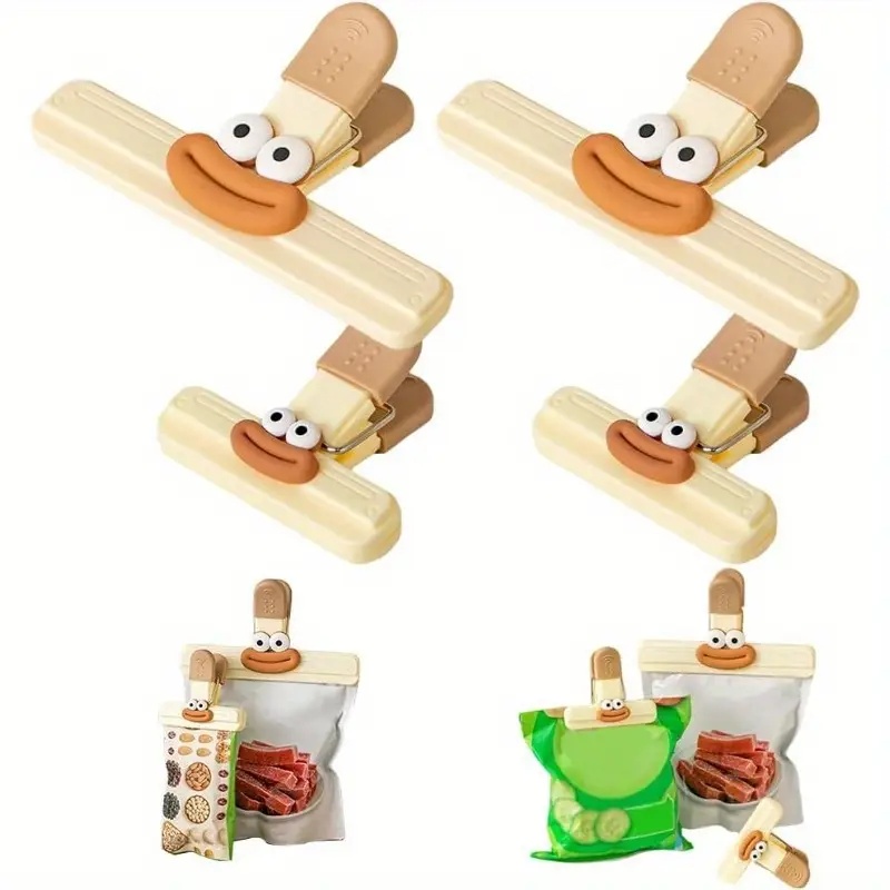 Food Snacks Restaurant - Set van 4 voedselzakclips (1 groot