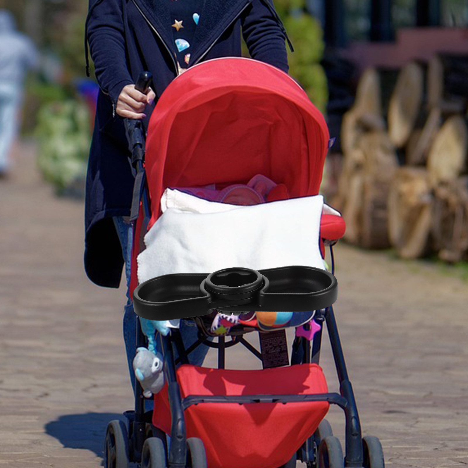 Food Snacks Easy - Kinderwagenbak Universele snackbak met bekerhouder 3-in-1