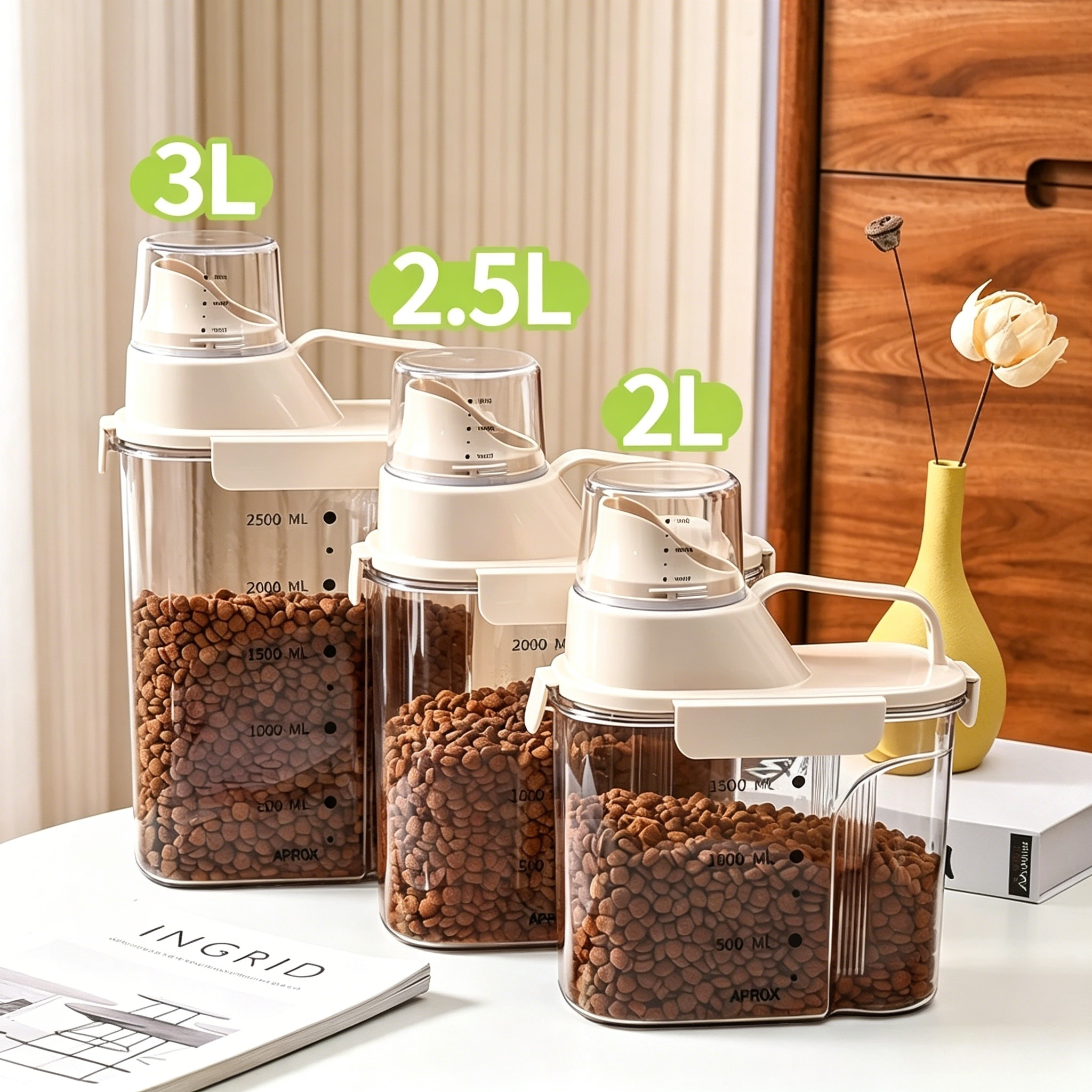 Food Snacks Packaging - 1kg/2kg/2,5kg/3kg Luchtdichte opbergdoos voor huisdierenvoer met