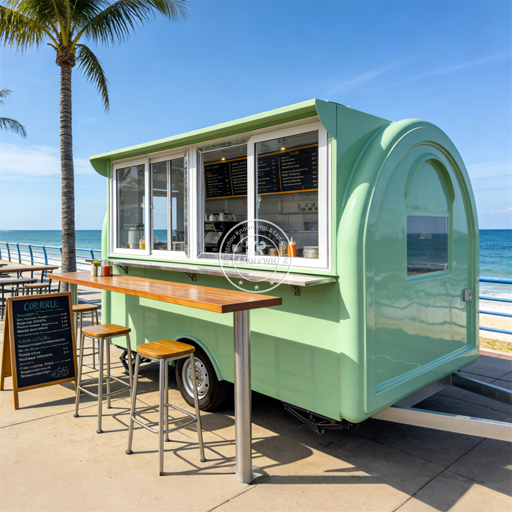 Fast Food With Snacks - Professionele sandwich- en snackwagen, draagbare BBQ-foodtrailer,