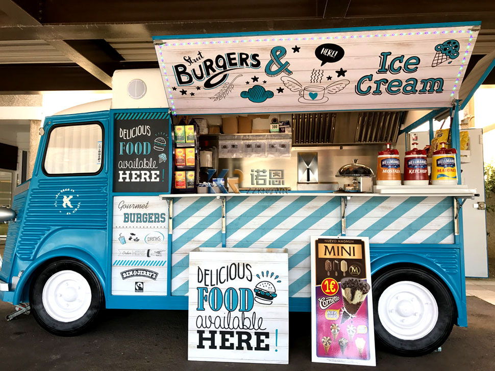 Fast Food With Snacks - Elektrische ijswagen Fast Food Trailer Winkelwagen