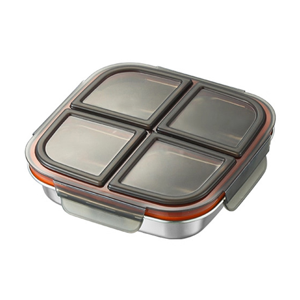 Food Snacks For Camping - 2-pack roestvrijstalen snackbox met verdelers, lekvrije
