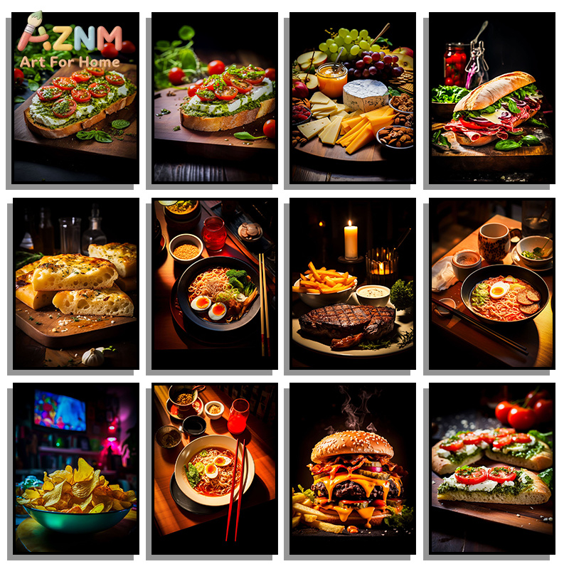 Food Snacks Restaurant - AZNM Gourmet Food Canvas Poster Frameloze