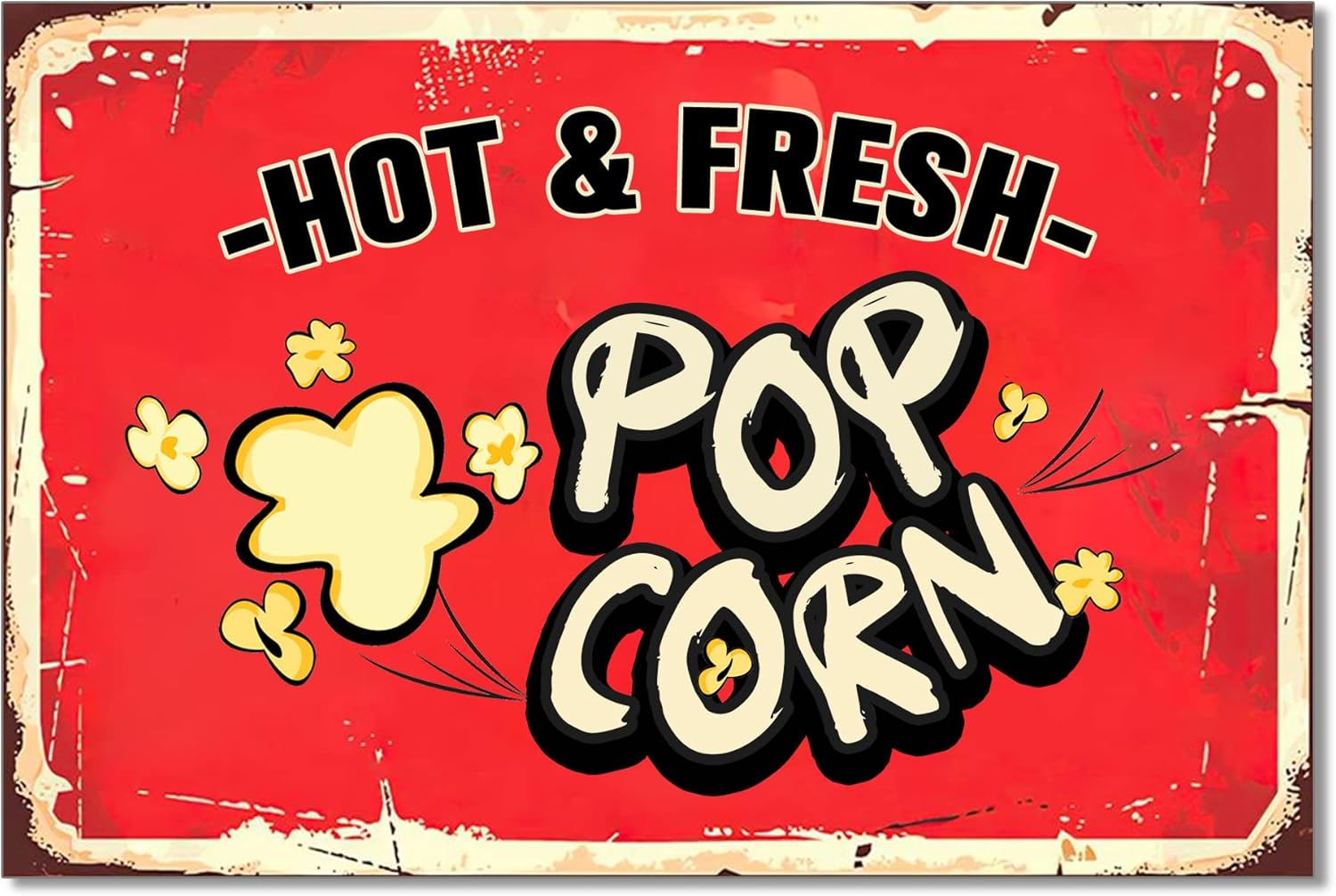 Food Snacks Restaurant - 1p, Hete en Verse Popcorn Metalen