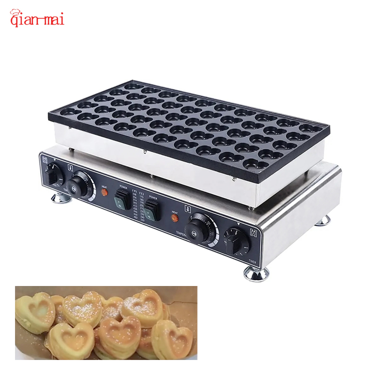 Food Snacks Brands - Populaire Mini Hartvormige Poffertjes Maker 50-Hold
