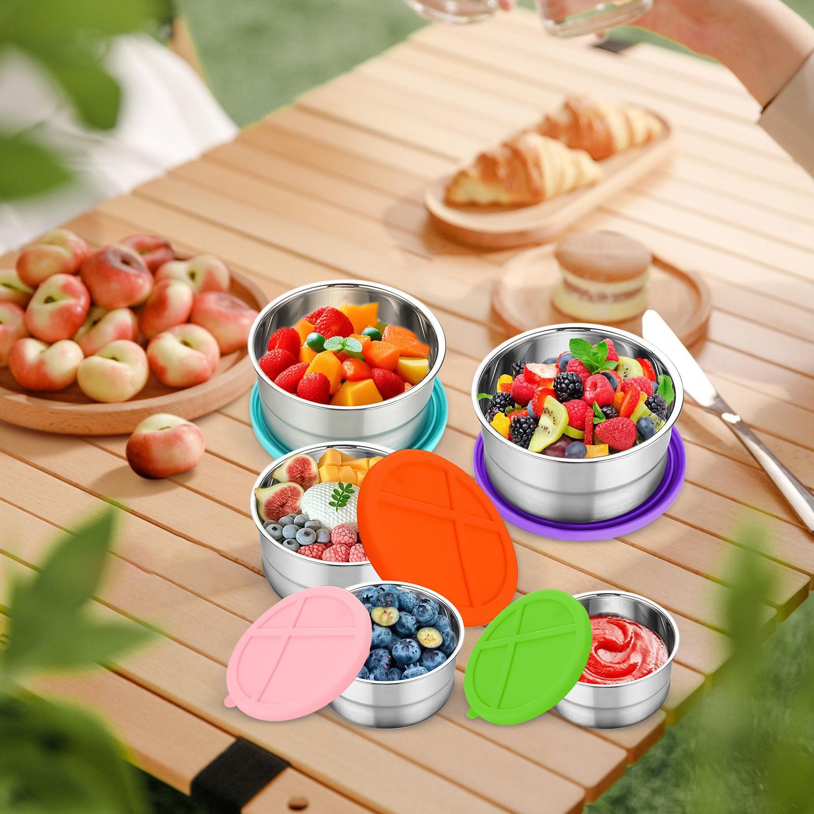Food Snacks For Camping - Metalen voedselcontainer 5-delige metalen lunchbox met
