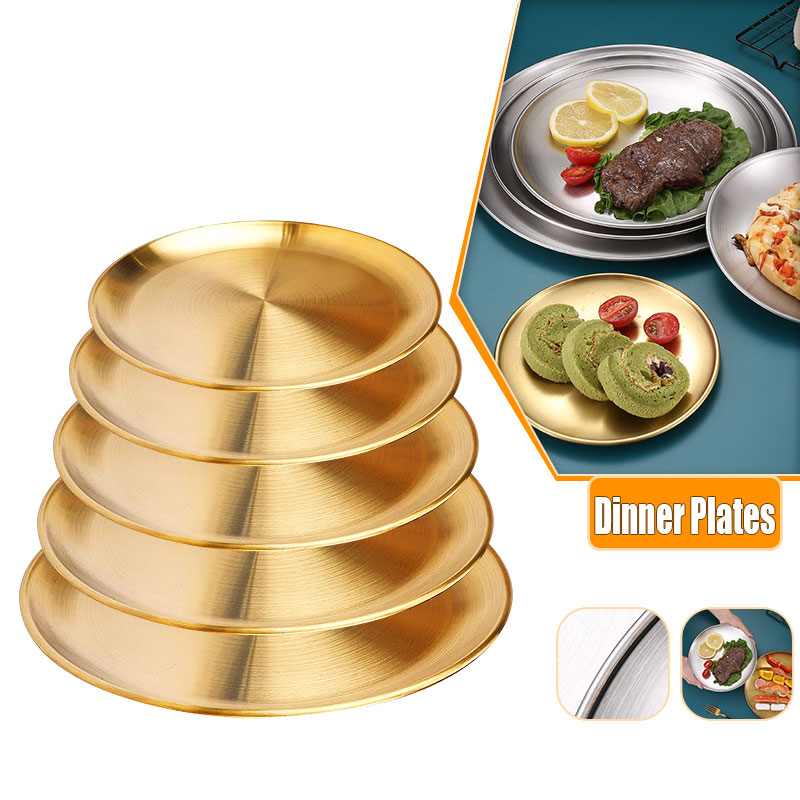 Food Snacks For Camping - Metalen Ronde Plaat Kampeerschotels Roestbestendig Stapelbaar