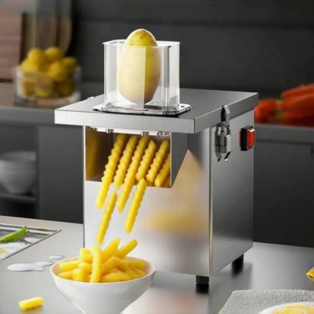 Food Snacks Restaurant - Voedselveilige elektrische aardappelknipper met wolf-tandmes, 110/220/380V,