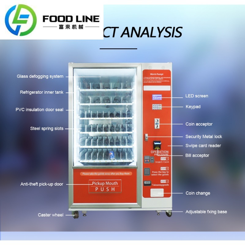 Op maat gemaakte fabrieksgemaa - Food Snacks Vending Machine recensie en prijs