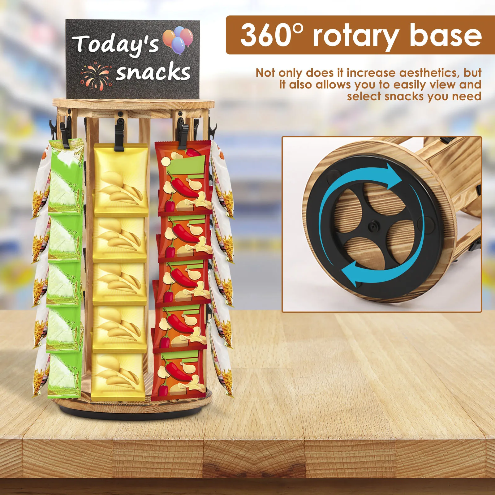Snack-displayrek met 360° ° Ro - Food Snacks Easy recensie en prijs