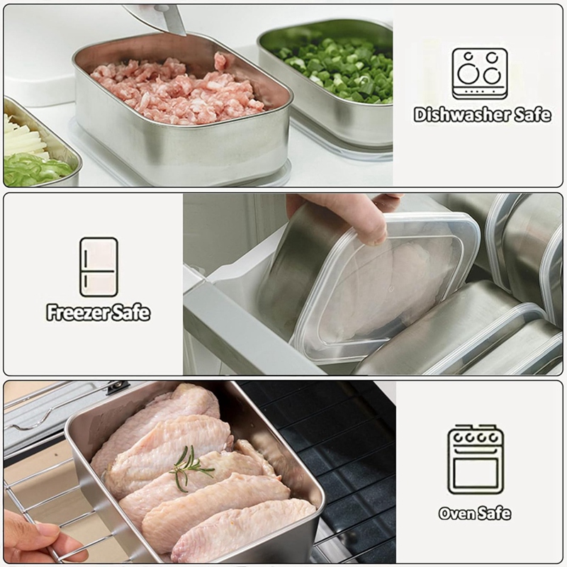 RVS containers voor voedselops - Food & Snacks Coloring recensie en prijs