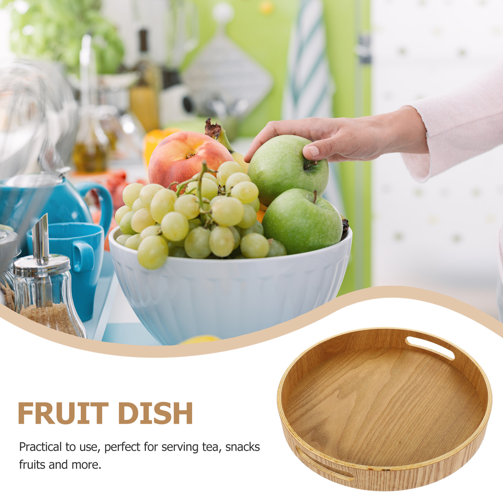 Ronde houten serveerschaal van - Food Snacks For Camping recensie en prijs