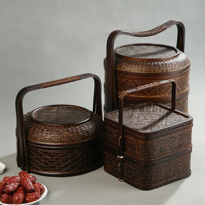 Bamboe picknickmand met deksel - Food Snacks Hamper recensie en prijs